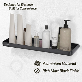 Plantex Shelf for Bathroom/Self Adhesive Wall Shelves/No Drill Bathroom Organizer/18x5 inch Shelf for Home/Office/Hotel - Pack of 1 (1502, Black)