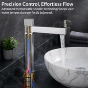 Plantex Brass Wash Basin Mixer Tap/Thermostatic Hot & Cold Basin Mixer Faucet/Deck Mount Pillar Spout for Bathroom Sink - Pack of 1 (APS-4605, Chrome)