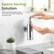 Plantex Liquid Soap Dispenser for Bathroom/304 Grade Stainless Steel Shampoo Dispenser/Round Hand wash Dispense/Bathroom Accessories - Pack of 1 (Regent, Chrome)