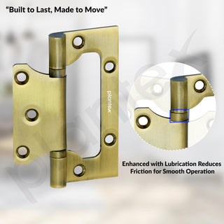 Plantex Stainless Steel Butterfly Hinges for Door/Non-Mortise Hinge/4 Inch x 14 Gauge Hinges/2.5 mm Door Hinge for Home/Office/Hotel - Pack of 6 (Brass Antique)