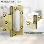 Plantex Stainless Steel Butterfly Hinges for Door/4 Inch x 14 Gauge Hinge/2.5 mm Door Hinge for Home/Office/Hotel/Non-Mortise Hinges - Pack of 4 (Brass Antique)