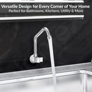 Plantex Kitchen Taps for Home Sink with Water Saving Nozzle for Kitchen Tap/360Ãƒâ€šÃ‚Â° Swivel Spout for Sink Tap for Basin with Brass Wall Flange -(PRI-311-Chrome)