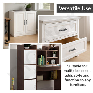 Plantex Cabinet Handle/96mm Handle for Cabinet/Wardrobe/Kitchen Handle/Door Pull-Push Handle for Home/Office - Pack of 1 (Black)