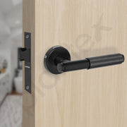 Plantex Heavy Duty Bathroom Door Lock/Mortise Keyless Handle Set for Home/Store Room/Bathroom/Balcony/Office with Baby Latch (Black)