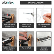 Plantex Towel Rack for Bathroom/Aluminium Towel Holder/24inch Towel Hanger/Bathroom Accessories - Pack of 1 (Black & Gold)