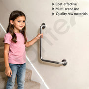 Plantex L-Shape Toilet Support for Elderly People/Wall-Mounted Safety Handle Made of Stainless Steel - Pack of 2 (Chrome)