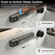 Plantex Wash Basin for Bathroom with 10 Years Glaze Warranty/Ceramic Tabletop WashbasinWall mount Basin with Dual Waterflow Modes/Hot and Cold Adjustable Knob(White, 24 x 18.5 x 10 Inch)