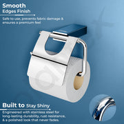 Plantex Toilet Paper Holder for Bathroom/304 Grade Stainless Steel Tissue Paper Roll Holder/Bathroom Accessories - Pack of 1 (Regent, Chrome)