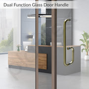 Plantex Stainless Steel Towel Bar Combination/Shower Door Handle/Towel Holder for Glass Shower Door and Bath Door Pull Handle - Pack of 1 (Brass Antique)