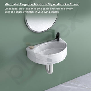 Plantex Platinum Ceramic Wash Basin Wall Mounted/Wash Basin for Bathroom/Wall Hung Washbasin/Sink for Bathroom with 10 Years Glaze Warranty by Plantex(Glossy White/Cody -17.5 x 11.5 x 5 Inch)