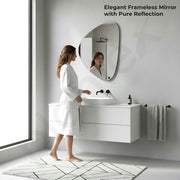 Plantex Glass Frameless Mirror for Wall/Triangle Mirror with Beveled Smooth Edges for Bathroom/Dressing Room/Living Room/Bedroom/Entryway - (24x18 Inch)