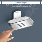 Plantex 304 Grade Stainless Steel Bathroom Soap Holder/Soap Stand for Washbasin/Soap Dish/Bathroom Accessories - Parv (Chrome)