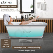 Plantex Freestanding Bathtub For Bathroom/Bath tub for Adults/Deep Soaker Bathtub with Overflow, Popup and Drain Pipe (BSM-219-White-1700mm)