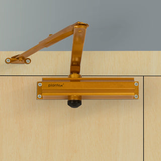 Plantex Premium Automatic Door Closer for All Door/Adjustable Hydraulic Auto Door Closer for Home-Office-Hotel/Wide 180 Degree Opening (ISO 9001 Certified) (Capacity-75 Kg,Golden)