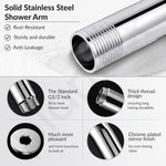 Plantex Shower Head for Bathroom with Shower Arm/Bathroom shower Combo-430B Strong ABS Combo/Shower for bathroom/Rain Shower/4 Inch Shower Head/9 Inch Shower Arm/Adjustable Head