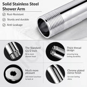 Plantex Shower Head for Bathroom with Shower Arm/Bathroom shower Combo-430B Strong ABS Combo/Shower for bathroom/Rain Shower/4 Inch Shower Head/9 Inch Shower Arm/Adjustable Head