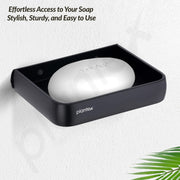 Plantex Aluminium Soap Holder for Bathroom/Soap Case/Soap Stand/Bathroom Accessories - Pack of 1 (1504, Black)