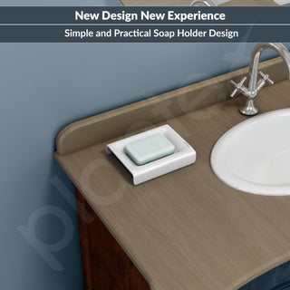 Plantex Acrylic Floor Soap Holder for Bathroom/Soap Case/Soap Dish/Bathroom Accessories - (White)