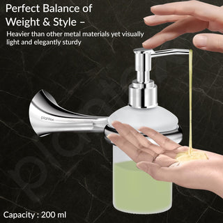 Plantex Smero Pure Brass Made Handwash Holder for Wash Basin/Liquid Soap Dispenser/Shampoo Dispenser - Craft (Chrome)