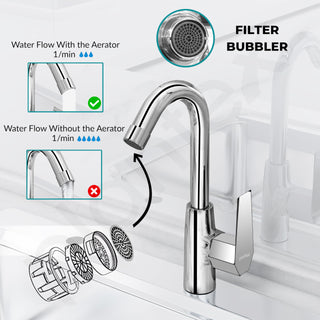 Plantex Kitchen Taps for Home Sink with Swivel Spout/Sink Tap for Kitchen Basin with Teflon Tape/Kitchen Faucets for Sink -Chrome (Celesiya-1246)