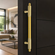 Plantex 12 Inch Main Door Handle/Pull-Push Handle for main door/Stainless Steel Handle for Home&Office/Hotel - Pack of 1 (Brass Antique & PVD Gold)