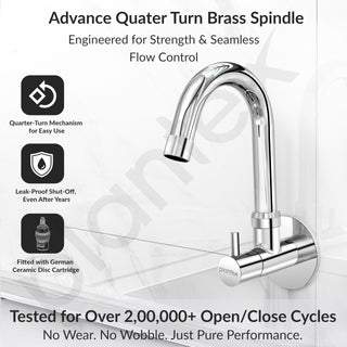 Plantex Kitchen Taps for Home Sink with Water Saving Nozzle/High Arc 360° Swivel Spout for Sink Tap with Brass Wall Flange-7 Year Warranty by Plantex -(ICO-910-Chrome).