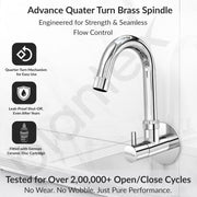 Plantex Kitchen Taps for Home Sink with Water Saving Nozzle/High Arc 360Ãƒâ€šÃ‚Â° Swivel Spout for Sink Tap with Brass Wall Flange-7 Year Warranty by Plantex -(ICO-910-Chrome).