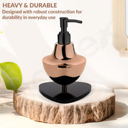 Plantex Liquid Soap Dispenser for Bathroom/Stainless Steel and Acrylic Shampoo Dispenser/Handwash Dispenser for Bathroom/Bathroom Accessories - Pack of 1 (Rose Gold & Black)