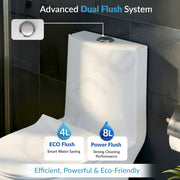 Plantex Ceramic Commode For Toilet/One Piece Western Commode With Rimless Siphonic Flush/Commode With Soft Closing Toilet Seat - S Trap - (Hexa, White)