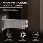 Plantex Magnetic Door Stopper/Stainless Steel Door Magnets to Hold Door/Wall Mounted Door Catcher for Wooden Door - Pack of 1 (Matt)