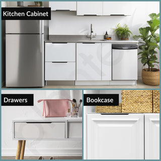 Plantex Profile Handle for Kitchen Cabinet/20 Inch Alluminium Drawer Profile Handle/Wardrobe Pull Handle for Home/Office/Hotel - Pack of 3 (Black)