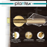 Plantex Heavy Duty Door Lock – Bathroom Door Lock/Mortise Keyless Handle Set for Home/Bathroom/Store Room/Balcony/Office with Baby Latch (603 - PVD Gold)