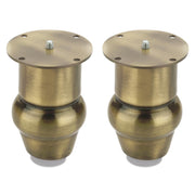 plantex Heavy Duty Round 4 inch Spare Sofa Legs for Bed Furniture/Sofa Legs for Furniture Fitting/Table Legs/Sofa Leg Set of 2 pcs (Brass Antique Finish)