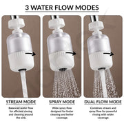 Plantex Tap Water Filter for Kitchen & Bathroom Faucet/Faucet Mounted Water Filter with Replaceable Cartridge/Compact Tap Filter for Home - Pack of 1 (White)