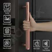 Plantex Main Door Handle/Stainless Steel & Aluminium Door Handle/300mm Pull-Push Handle for Home/Office/Hotel - Pack of 1 (DTMD-409, Rose Gold)
