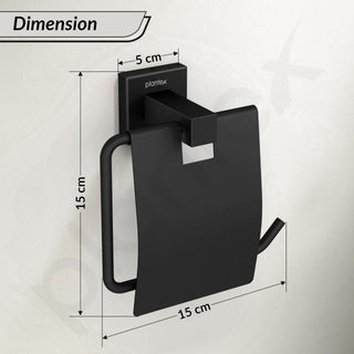 Plantex Stainless Steel Toilet Paper Holder/Roll Holder for Bathroom/Tissue Paper Holder/Bathroom Accessories - Pack of 1, Aqua (Black)