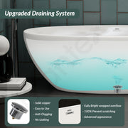 Plantex Freestanding Bathtub For Bathroom/Bath tub for Adults/Deep Soaker Bathtub with Overflow,Popup and Drain Pipe (BSM-223-White -1700mm)