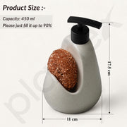 Plantex Ceramic Soap Dispenser with Scruber/Sink Dish Washing Liquid Soap Dispenser for Wash Basin - Bathroom Accessories - (Beige and Black)