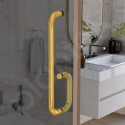 Plantex Shower Door Handle/Stainless Steel Towel Bar Combination/Towel Holder for Glass Shower Door and Bath Door Pull Handle - Pack of 1 (Brass Antique)