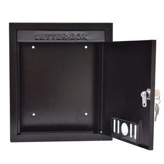 Plantex Letter Box/Post Box/Letter Box for Home gate/Suggestion Box for Office Use with Key Lock/Mail Box (Black) - Wall Mount - A4 Size