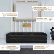 Plantex Wash Basin for Bathroom/Ceramic Basin/Rectangle Table Top Basin/Wash Basin for Home/Restaurant (Charcoal Black - 26 x 15 x 5 Inch)