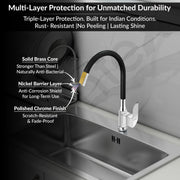 Plantex Pure Brass Flexible Tap for Kitchen Sink with Brass Wall Flange and Teflon Tape/360Â° Rotating Sink Tap for Kitchen Basin with Water Saving Aerator - (EPIC, 6325)