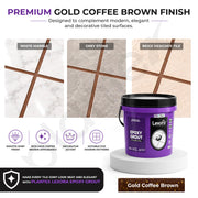 Plantex Lexora Epoxy Grout/3-Part Epoxide Resin Tile Grout/Floor & Wall Tiles Joints/Waterproof & Stain Proof/Bathroom & Industrial Use - 1 kg (Gold Coffee Brown)
