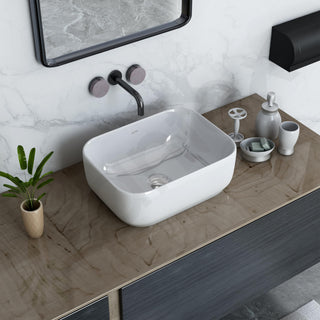 Plantex Ceramic Wash Basin for Bathroom/Table Top Washbasin with 10 Years Glaze Warranty by Plantex/Wash Basin/Basin for Restaurant/Hotel (Glossy White - 16 x 12 x 5.5 inch)