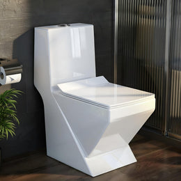 Plantex Commode for Toilet/Rimless Ceramic One Piece Western Toilet/Commode with Soft Closing Toilet Seat - S Trap Outlet (White)