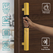 Plantex 12 Inch Main Door Handle/Stainless Steel Handle for Main Door/Pull-Push Handle for Home & Hotel/3 Years Warranty Pack of 1 (Gold and Black)