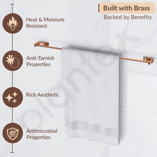 Plantex Smero Pure Brass Towel Hanger for Bathroom/Towel Stand/Single Towel Rod/Bathroom Accessories - Smart (24 Inch-PVD Rose Gold)