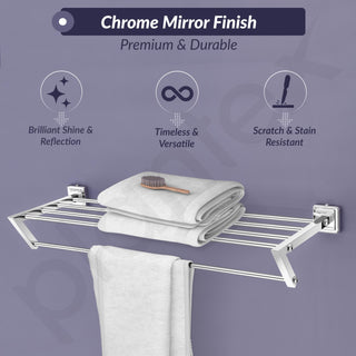 Plantex 304 Grade Stainless Steel Towel Hanger for Bathroom/Towel Rack/Towel Rod/Bathroom Accessories -Decan (24-inch - Chrome)