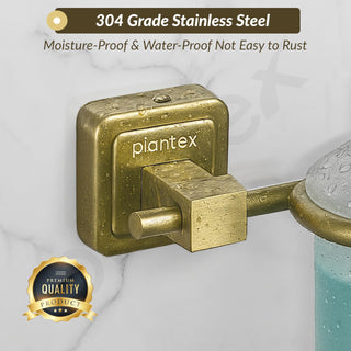 Plantex 304 Grade Stainless Steel Liquid Soap Dispenser/Shampoo Dispencer/Handwash Bottle Stand - Decan (Brass Antique)