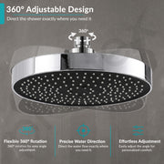Plantex ABS 12 Inch Round Head Shower/Overhead Rain Shower/Shower for Home/Hotel/Adjustable Shower Head for Bathroom - Pack of 1 (Chrome, D615)